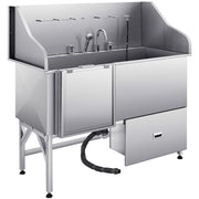 155 cm Dog Grooming Bath Tub Stainless Steel w Ramp Water Filter Left V952-BXGCWYG61CPDA9RVTV0