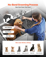 155 cm Dog Grooming Bath Tub Stainless Steel w Ramp Water Filter Left V952-BXGCWYG61CPDA9RVTV0