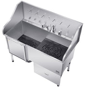 155 cm Dog Grooming Bath Tub Stainless Steel w Ramp Water Filter Left V952-BXGCWYG61CPDA9RVTV0