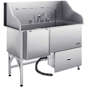 155 cm Dog Grooming Bath Tub Stainless Steel w Ramp Water Filter Left V952-BXGCWYG61CPDA9RVTV0