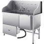 155 cm Dog Grooming Bath Tub Stainless Steel w Ramp Water Filter V952-BXGCWYG61CPDIM12TV0