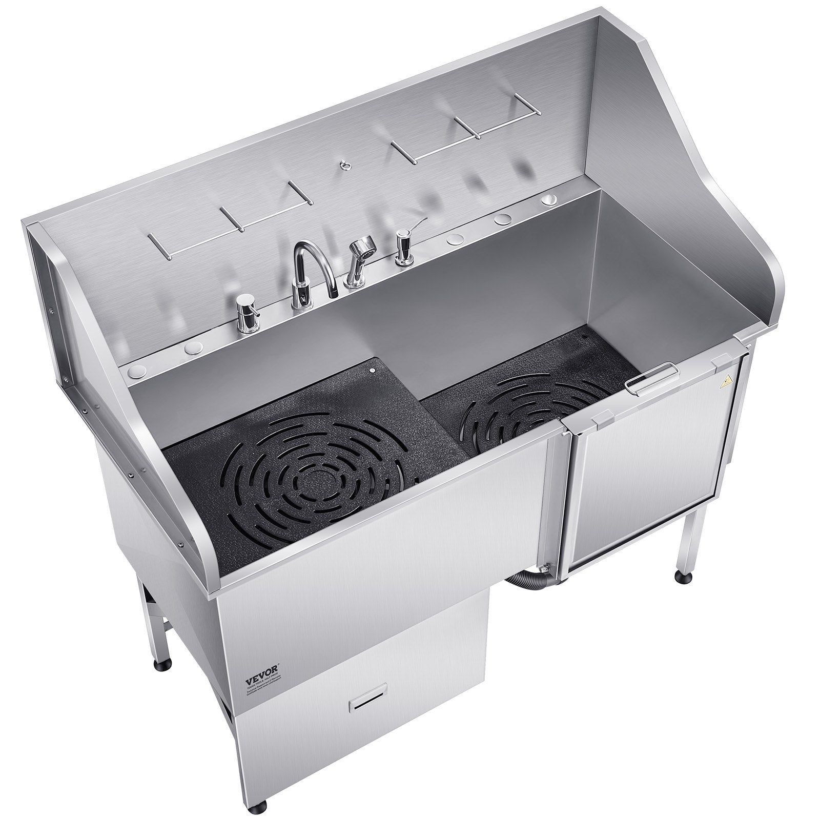 155 cm Dog Grooming Bath Tub Stainless Steel w Ramp Water Filter V952-BXGCWYG61CPDIM12TV0
