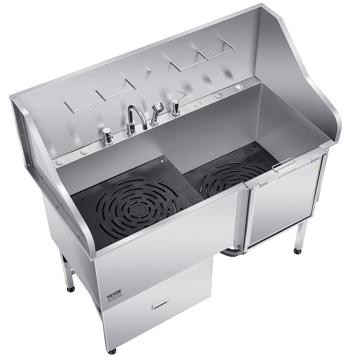 155 cm Dog Grooming Bath Tub Stainless Steel w Ramp Water Filter V952-BXGCWYG61CPDIM12TV0