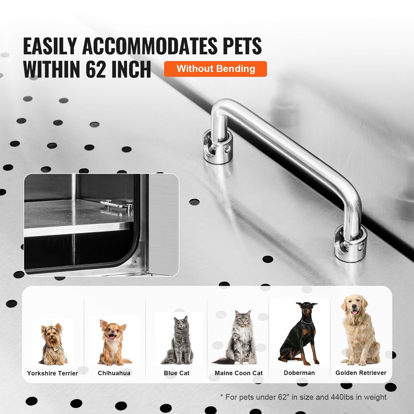 1.57M Pet Dog Bathing Station w/Ramp, Professional Stainless Steel Dog Grooming Tub w/ Soap Box, Faucet,Rich V952-BXGCWYG62ZKM7I5V3V0