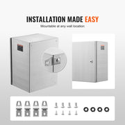 Steel Electrical Box, 40x30x15 cm, 304 Stainless Steel Electrical Enclosure Box, Wall-Mounted Outdoor V952-BXGDQX16X12XVGLJZV0