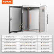Steel Electrical Box, 40x30x15 cm, 304 Stainless Steel Electrical Enclosure Box, Wall-Mounted Outdoor V952-BXGDQX16X12XVGLJZV0