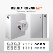 Steel Electrical Box, 60x50x20 cm, 304 Stainless Steel Electrical Enclosure Box, Wall-Mounted Outdoor V952-BXGDQX24X20XC3Z3EV0