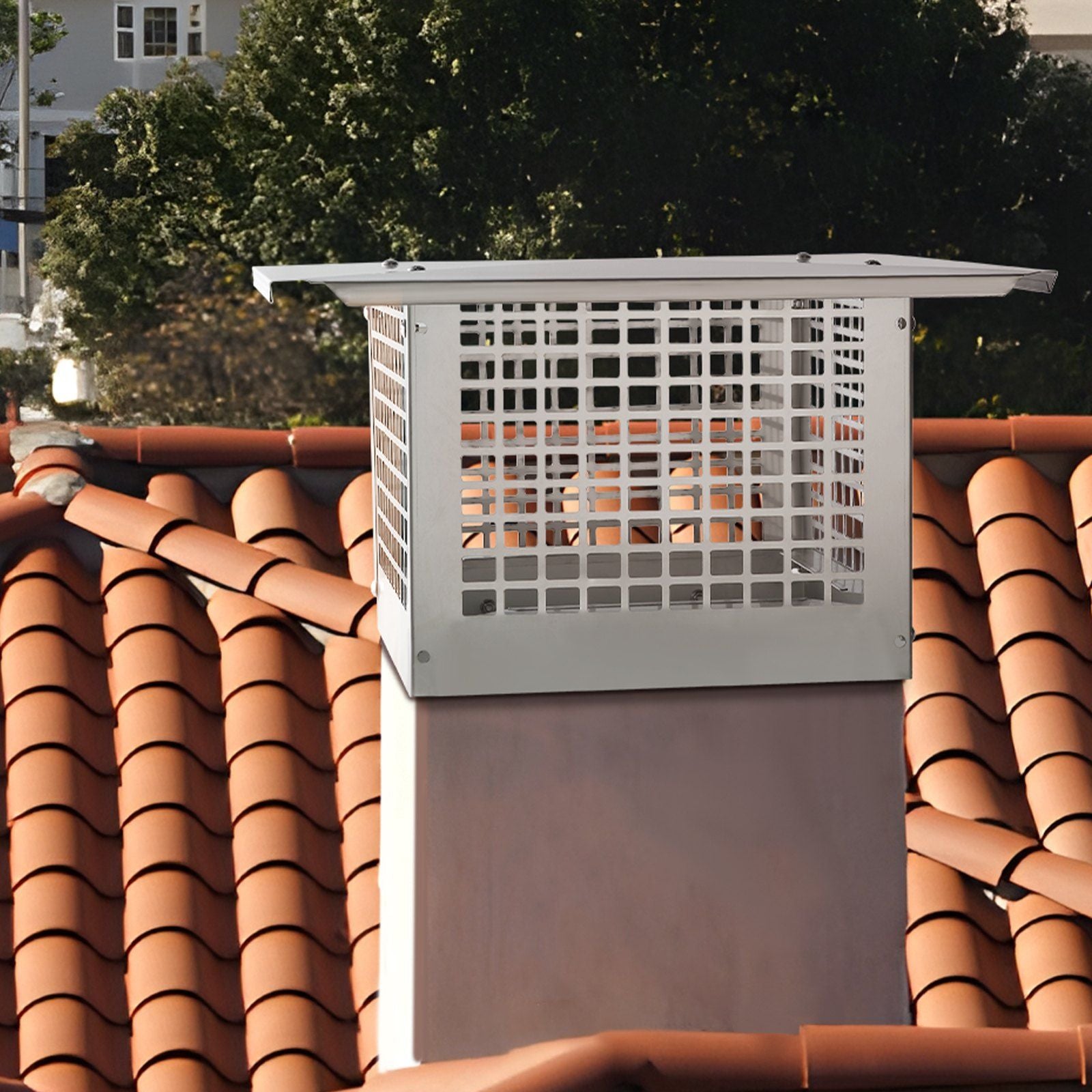 Chimney Cap 304.8 x 304.8mm, 304 Stainless Steel Fireplace Chimney Cover, Not Easily Toppled & Practical V952-BXGFXPDYDGYS8DSKIV0