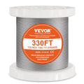 Wire Rope Kit, 1.59 mm 100.6 m 304 Stainless Steel Cable with 80 Sleeves and 20 Thimbles, 2KN Breaking V952-BXGGSS330FTBMD4CEV0