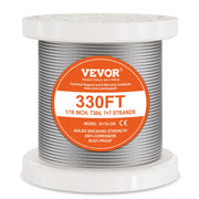 Wire Rope Kit, 1.59 mm 100.6 m 304 Stainless Steel Cable with 80 Sleeves and 20 Thimbles, 2KN Breaking V952-BXGGSS330FTBMD4CEV0
