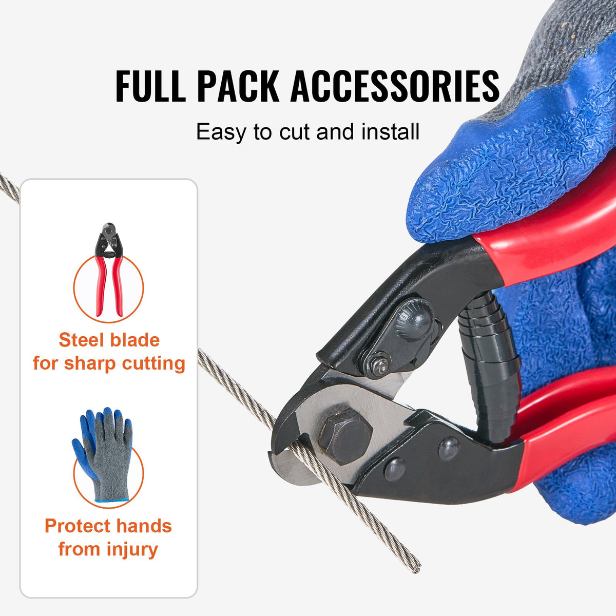T316 Stainless Steel Cable 3.18mm 7x7 Steel Wire Rope 182.3m Cable Railing V952-BXGGSSBXG3160WC09V0