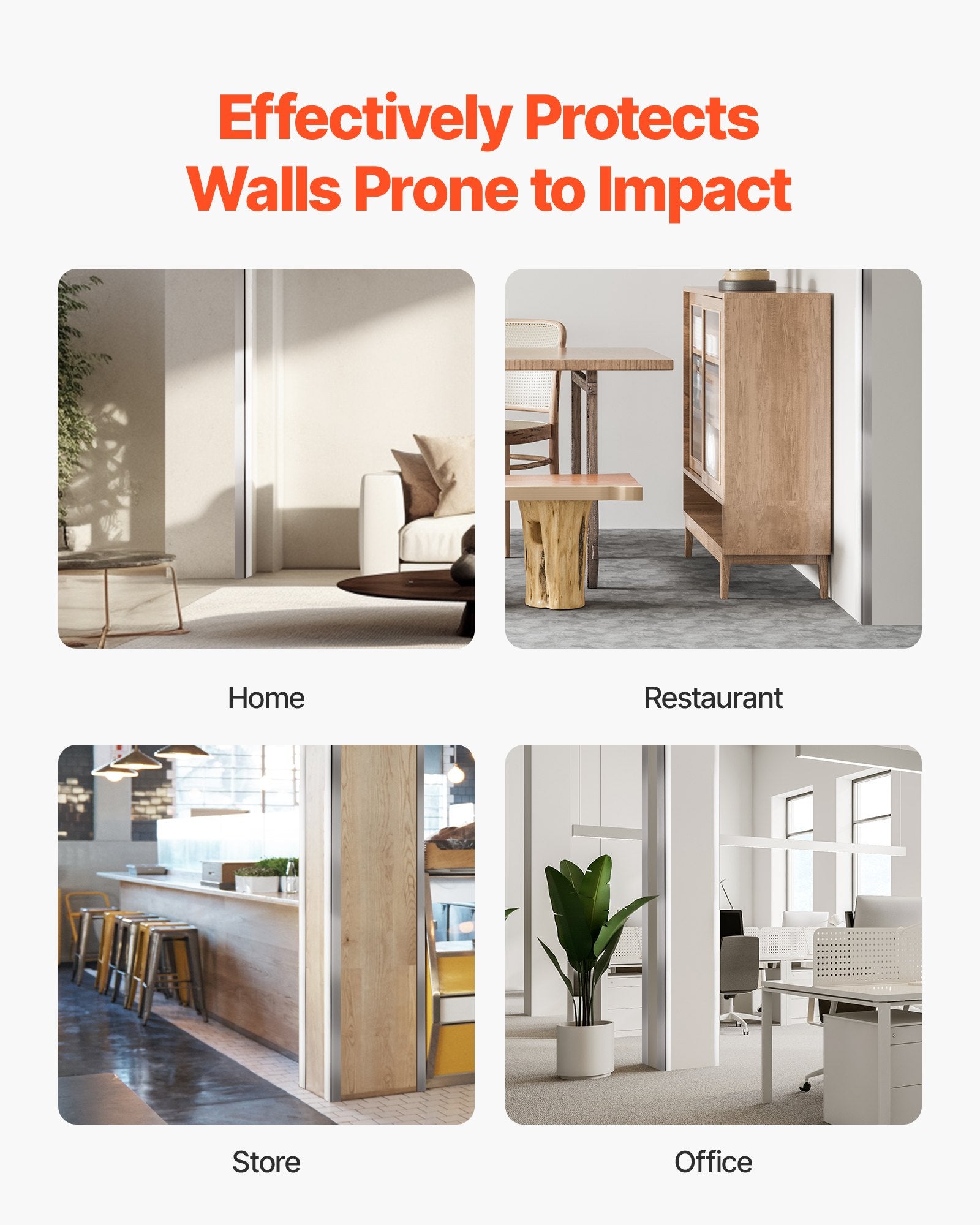 Stainless Steel Wall Corner Protector, 38 x 38 x 2436 mm, 10 Pack Metal Corner Guards, 304 Stainless Steel V952-BXGHJ1BXG10PTDGV3001V0