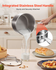 4 QT Saucepan, Stainless Steel Saucepan with Glass Lid, Multipurpose Nonstick Stainless Steel Small Cooking V952-BXGJG4QT1JTWFU824001V0