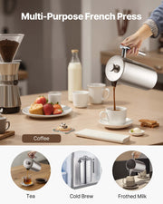 French Press Coffee Maker, 1.5 Liter Stainless Steel Coffee Press Tea Maker with Filter, Large Double Wall V952-BXGKFYHBXGYSXDLKO001V0