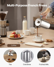 French Press Coffee Maker, 1 Liter Stainless Steel Coffee Press Tea Maker with Filter, Large Double Wall V952-BXGKFYHBXGYSZP2FL001V0