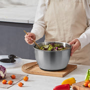 Stainless Steel Salad Spinner, 4.5L, One-handed Easy Press Large Vegetable Dryer Washer, Lettuce Cleaner and V952-BXGKSLXZQ304P4FP6V0