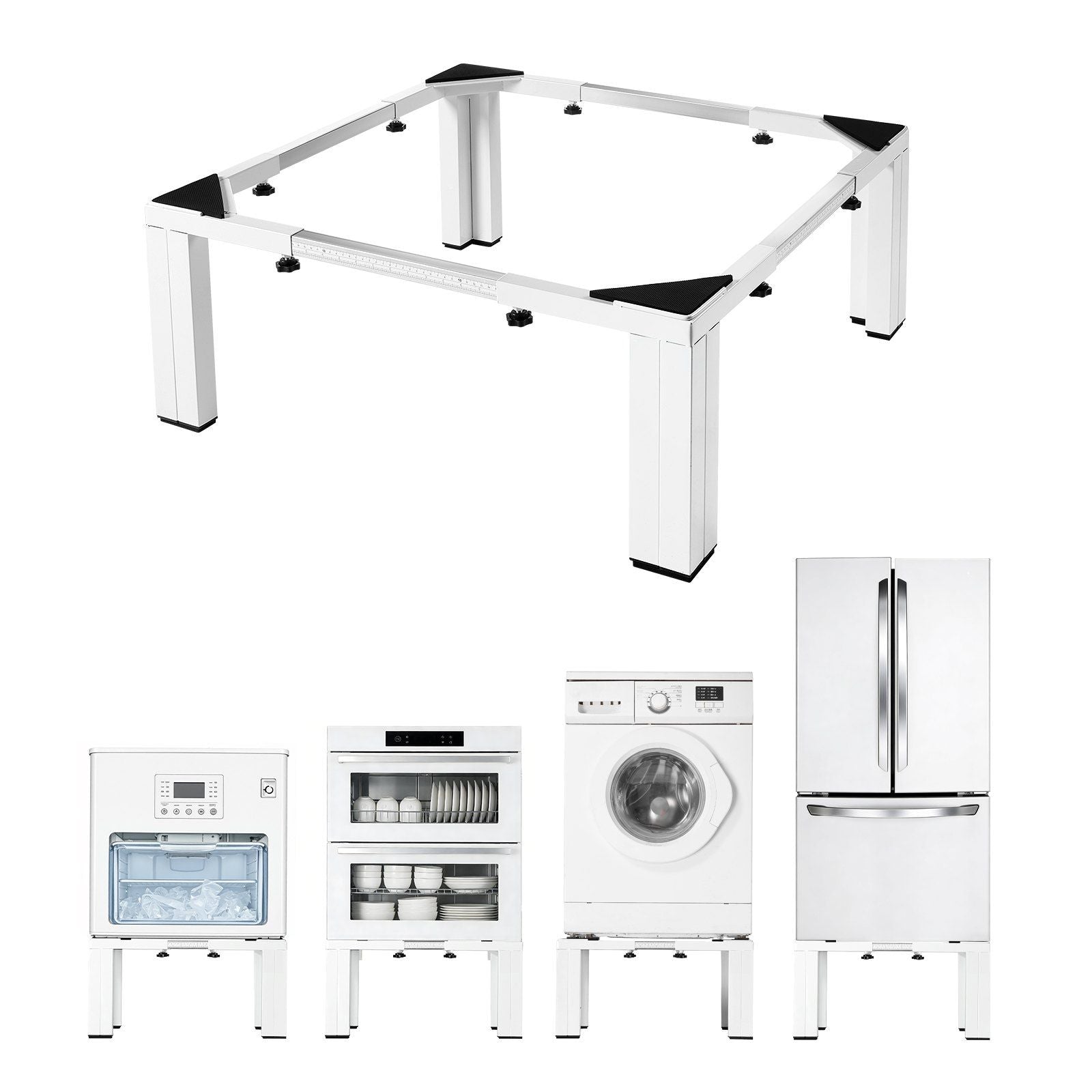 Laundry Pedestal, 305 mm Height, Washer and Dryer Pedestals with 544 kg Weight Load Capacity, 475-785 mm V952-BXGKSSZJBDL1KFCCH001V0