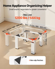 Laundry Pedestal, 305 mm Height, Washer and Dryer Pedestals with 544 kg Weight Load Capacity, 475-785 mm V952-BXGKSSZJBDL1KFCCH001V0