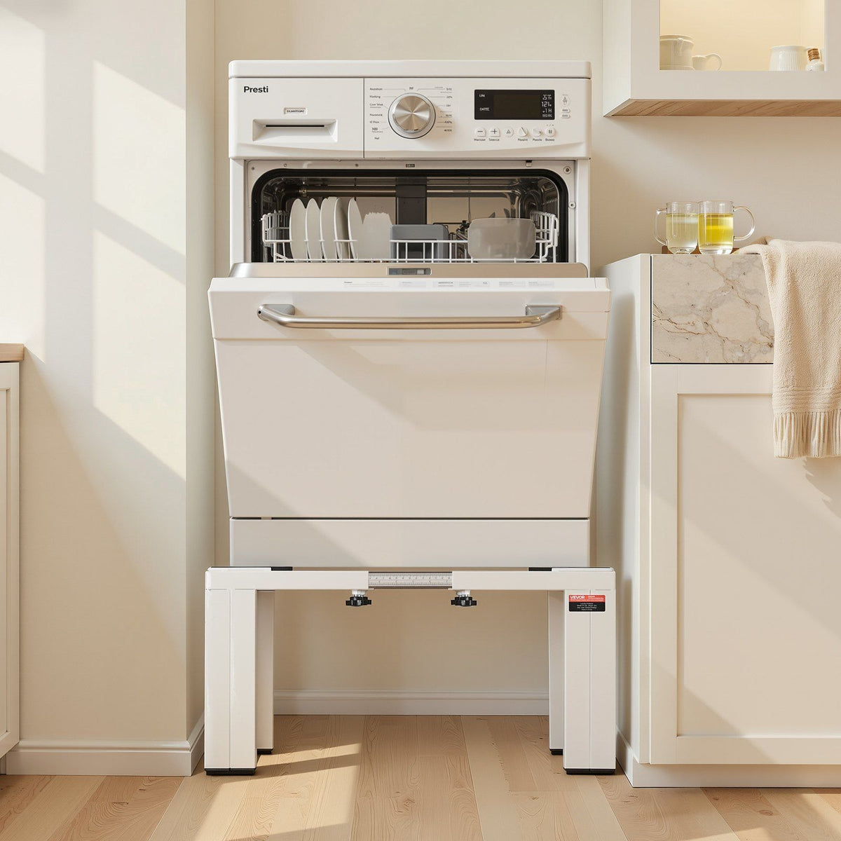 Laundry Pedestal, 305 mm Height, Washer and Dryer Pedestals with 544 kg Weight Load Capacity, 475-785 mm V952-BXGKSSZJBDL1KFCCH001V0