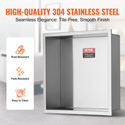 33.02 x 33.02 cm No Tile Shower Niche 304 Stainless Steel, Wall-Inserted Niche Recessed Double Shelves, V952-BXGLYBK1C13YZKIQ0V0