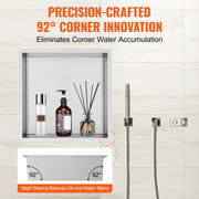 33.02 x 33.02 cm No Tile Shower Niche 304 Stainless Steel, Wall-Inserted Niche Recessed Double Shelves, V952-BXGLYBK1C13YZKIQ0V0