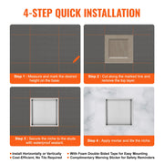 33.02 x 33.02 cm No Tile Shower Niche 304 Stainless Steel, Wall-Inserted Niche Recessed Double Shelves, V952-BXGLYBK1C13YZKIQ0V0