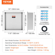 33.02 x 33.02 cm No Tile Shower Niche 304 Stainless Steel, Wall-Inserted Niche Recessed Double Shelves, V952-BXGLYBK1C13YZKIQ0V0