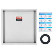 33.02 x 33.02 cm No Tile Shower Niche 304 Stainless Steel, Wall-Inserted Niche Recessed Double Shelves, V952-BXGLYBK1C13YZKIQ0V0