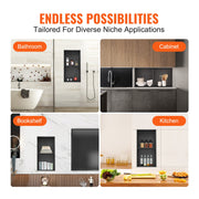 33.02 x 63.5 cm No Tile Shower Niche 304 Stainless Steel, Wall-Inserted Niche Recessed Double Shelves, Sealed V952-BXGLYBK2C13YEJQ0NV0