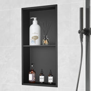 33.02 x 63.5 cm No Tile Shower Niche 304 Stainless Steel, Wall-Inserted Niche Recessed Double Shelves, Sealed V952-BXGLYBK2C13YEJQ0NV0