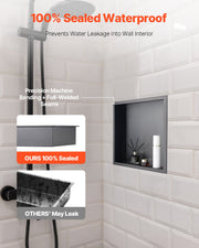 Shower Niche, 33.0 x 33.0 x 10.2 cm Recessed Wall Niche, Heavy-duty Stainless Steel Modern Soap & Shampoo V952-BXGLYBKHS1C1MYHU6001V0
