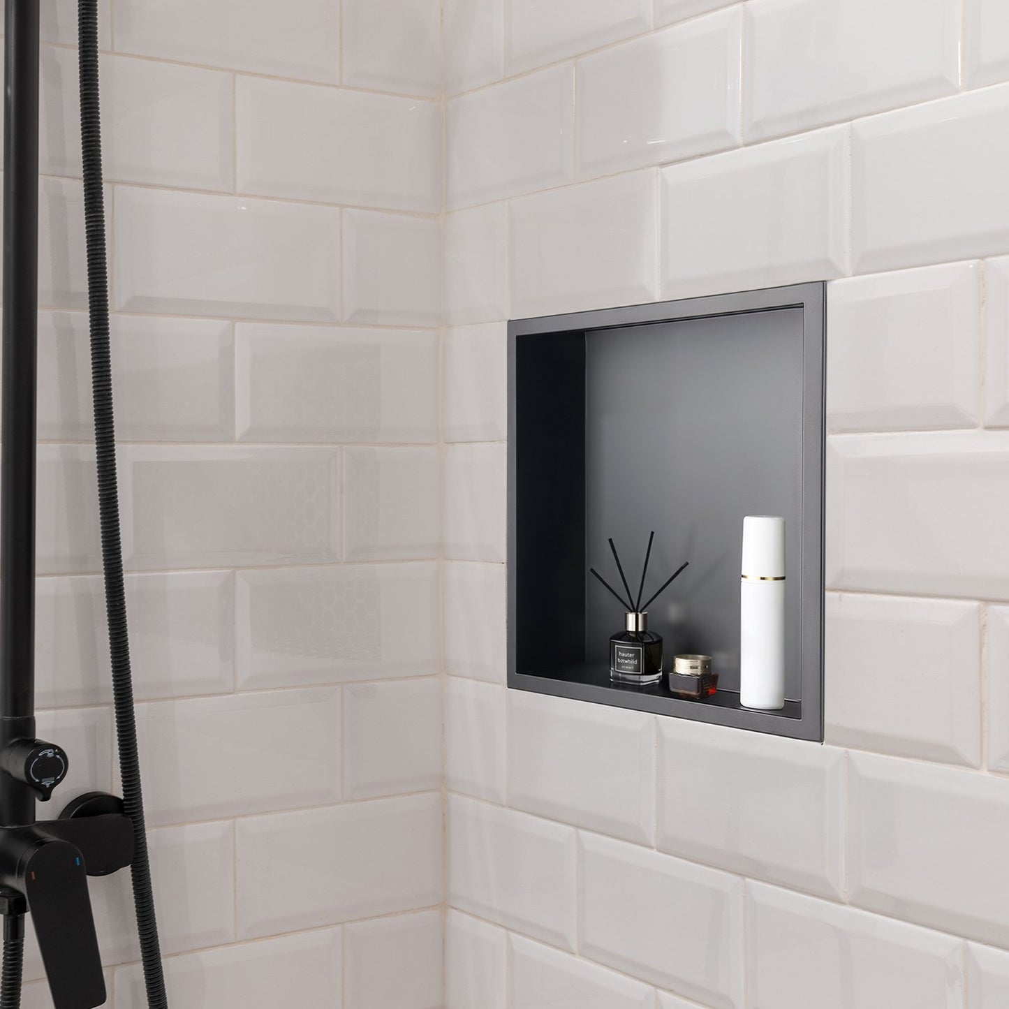 Shower Niche, 33.0 x 33.0 x 10.2 cm Recessed Wall Niche, Heavy-duty Stainless Steel Modern Soap & Shampoo V952-BXGLYBKHS1C1MYHU6001V0
