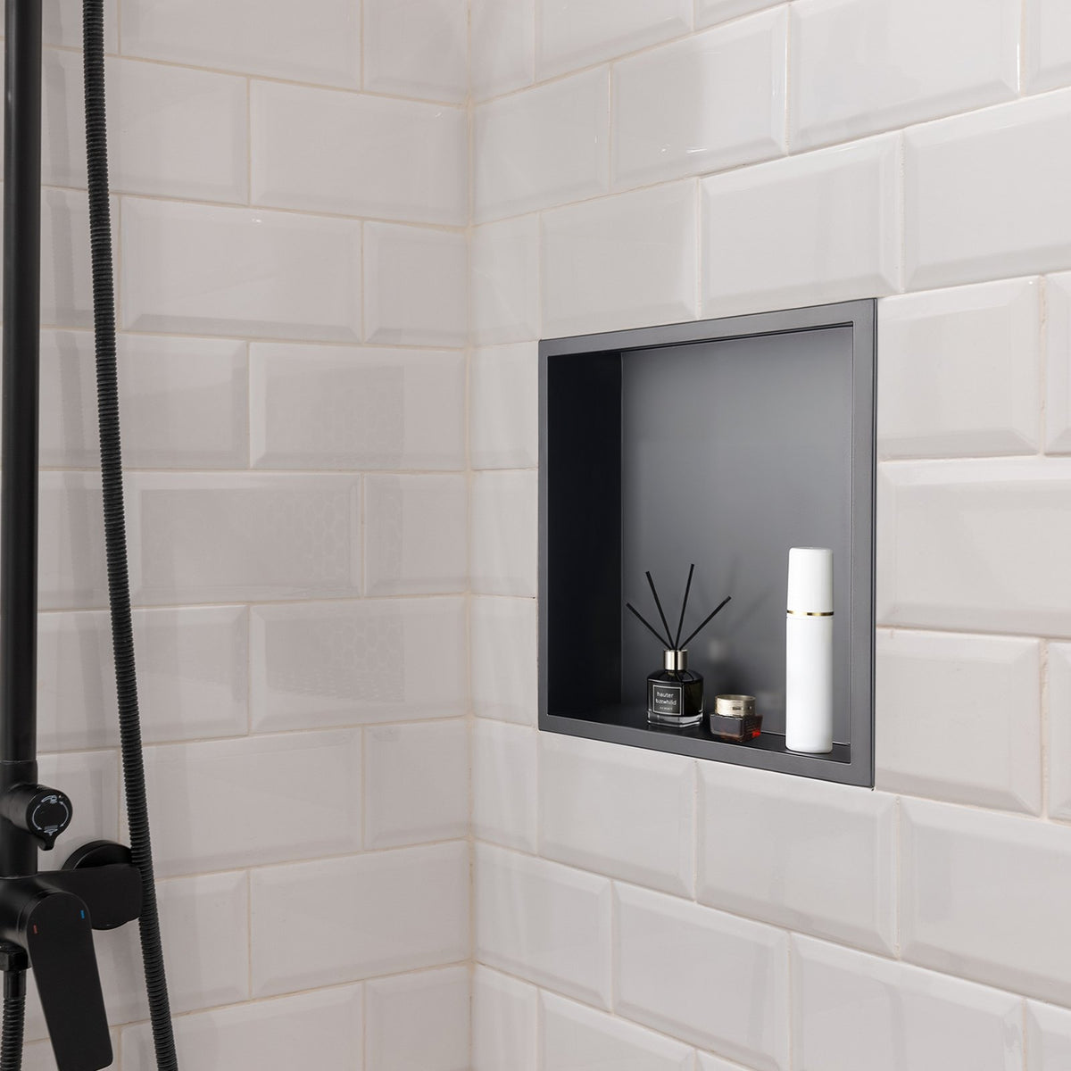 Shower Niche, 33.0 x 33.0 x 10.2 cm Recessed Wall Niche, Heavy-duty Stainless Steel Modern Soap & Shampoo V952-BXGLYBKHS1C1MYHU6001V0