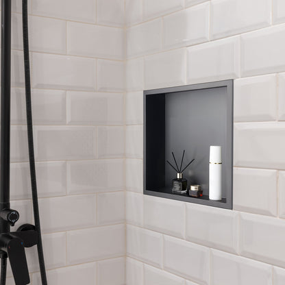 Shower Niche, 33.0 x 33.0 x 10.2 cm Recessed Wall Niche, Heavy-duty Stainless Steel Modern Soap & Shampoo V952-BXGLYBKHS1C1MYHU6001V0
