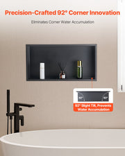 Shower Niche, 33.0 x 63.5 x 10.2 cm Recessed Wall Niche, Heavy-duty Stainless Steel Modern Soap & Shampoo V952-BXGLYBKHS1C1QL8XL001V0