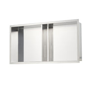 Shower Niche, 33.0 x 63.5 x 10.2 cm Recessed Wall Niche Double-layer, with Hollowed-out Divider, Heavy-duty V952-BXGLYBKYS2C198038001V0