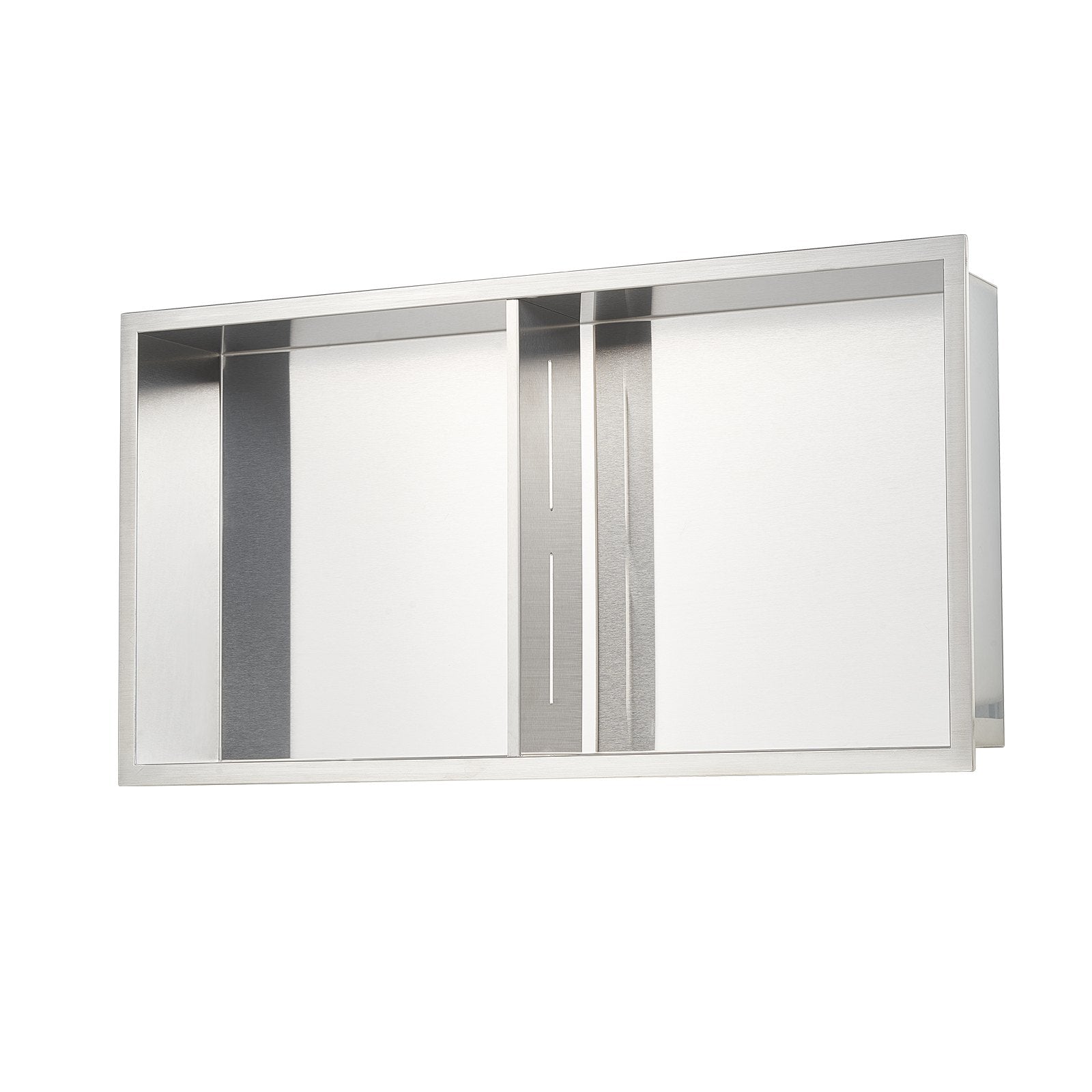 Shower Niche, 33.0 x 63.5 x 10.2 cm Recessed Wall Niche Double-layer, with Hollowed-out Divider, Heavy-duty V952-BXGLYBKYS2C198038001V0