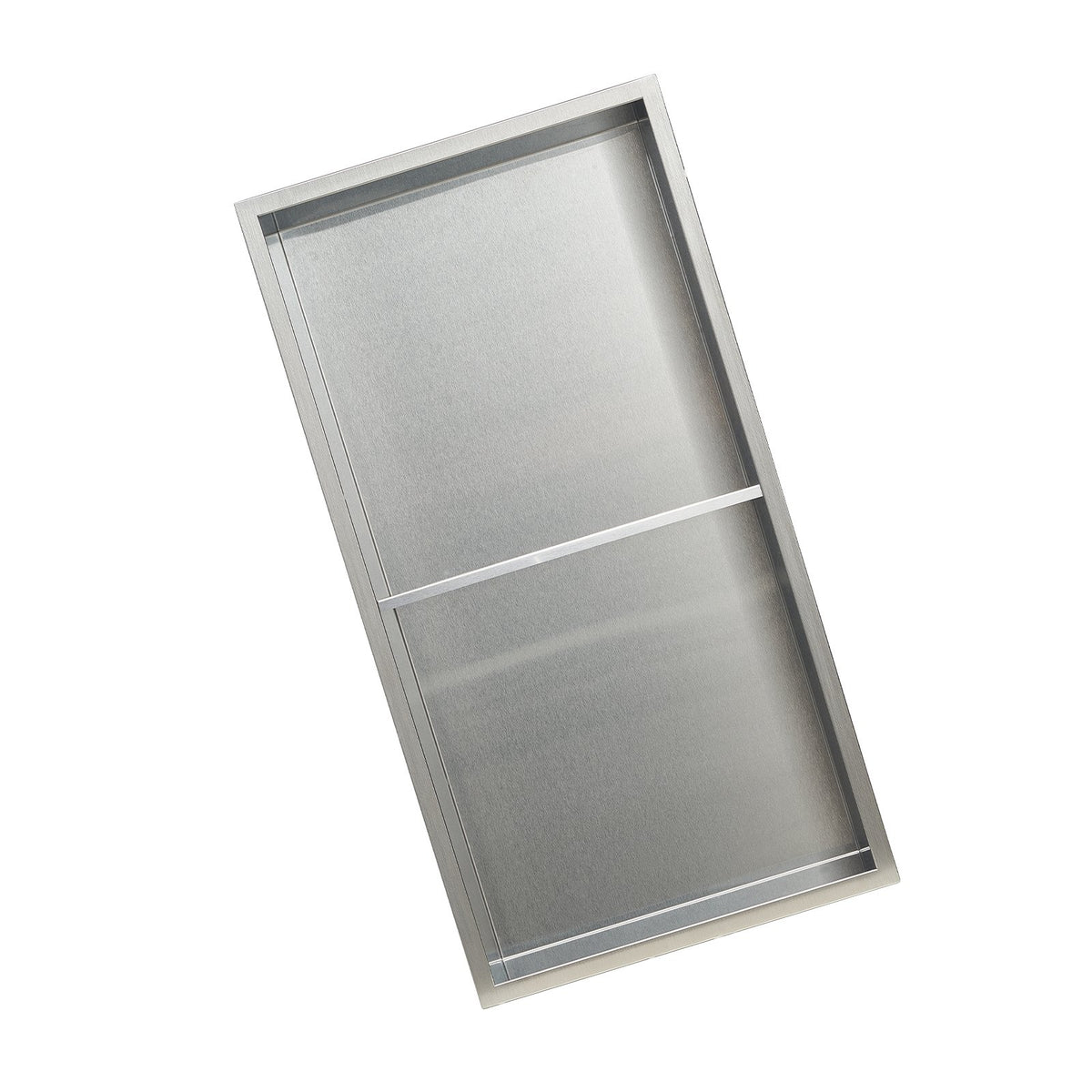 Shower Niche, 33.0 x 63.5 x 10.2 cm Recessed Wall Niche Double-layer, with Hollowed-out Divider, Heavy-duty V952-BXGLYBKYS2C198038001V0