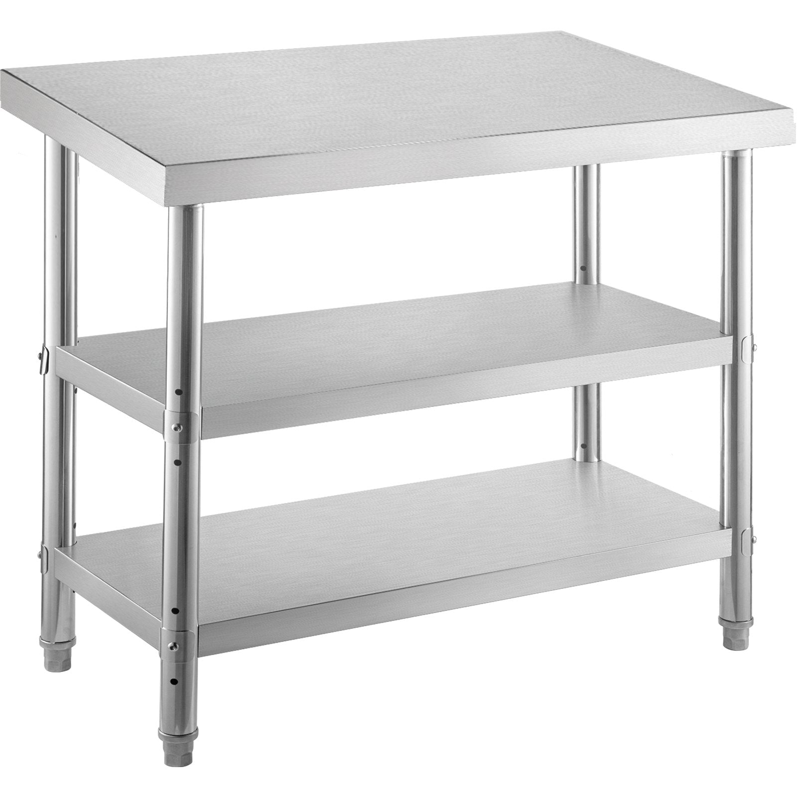 Stainless Steel Prep Table, 1520x450x855 mm Commercial Stainless Steel Table, 2 Adjustable Undershelf BBQ V952-BXGSCDJ6014INTM79V0