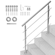 47.2in Handrails for Outdoor Steps 3 Crossbars Staircase for Porch Deck V952-BXGSLZFS120CCRS3EV0