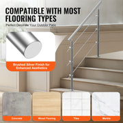 47.2in Handrails for Outdoor Steps 3 Crossbars Staircase for Porch Deck V952-BXGSLZFS120CCRS3EV0