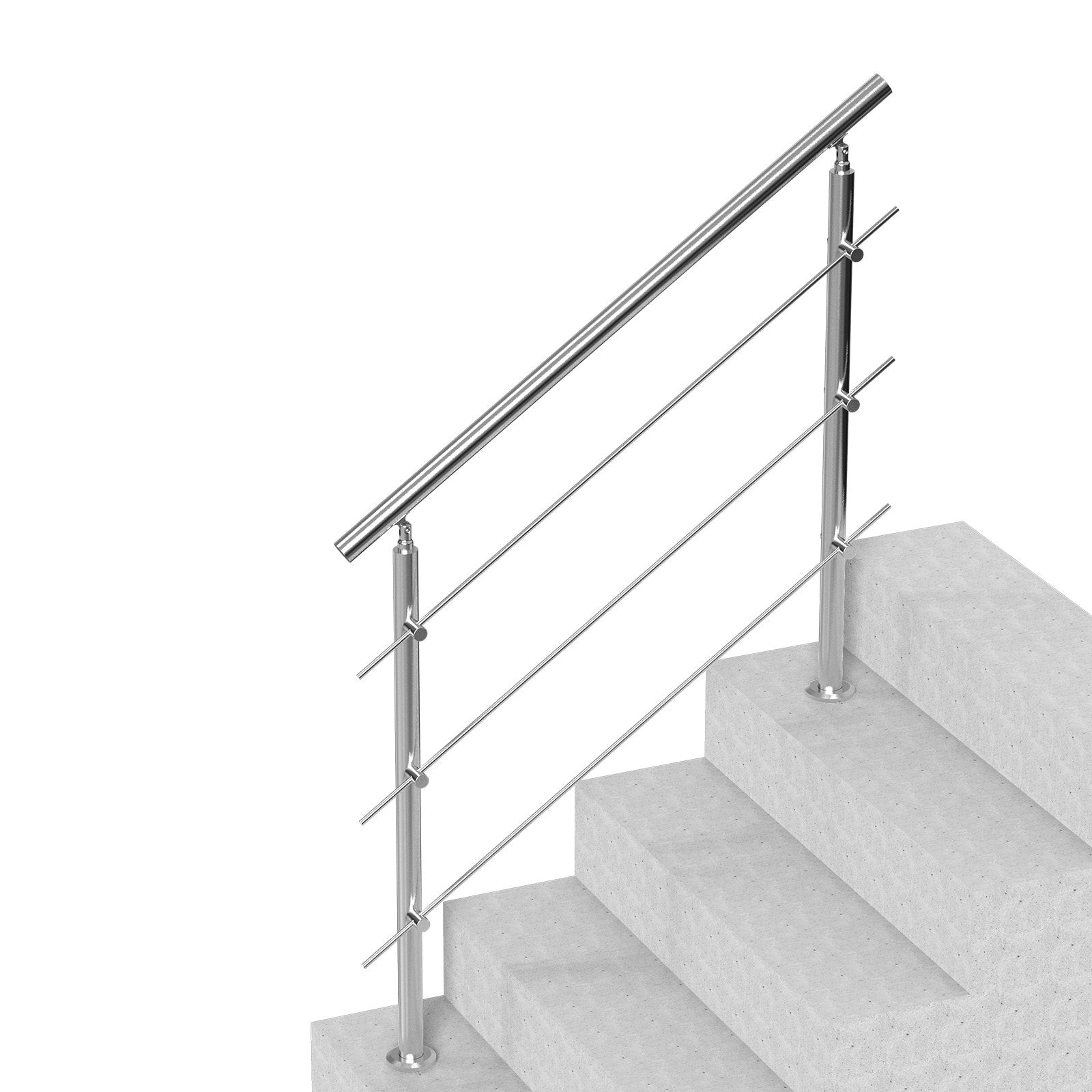 47.2in Handrails for Outdoor Steps 3 Crossbars Staircase for Porch Deck V952-BXGSLZFS120CCRS3EV0