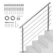 59in Handrails for Outdoor Steps 5 Crossbars Staircase for Porch Deck V952-BXGSLZFS150C5SAPEV0