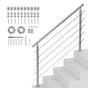 59in Handrails for Outdoor Steps 5 Crossbars Staircase for Porch Deck V952-BXGSLZFS150C5SAPEV0