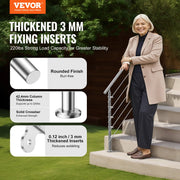 59in Handrails for Outdoor Steps 5 Crossbars Staircase for Porch Deck V952-BXGSLZFS150C5SAPEV0
