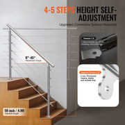 59in Handrails for Outdoor Steps 5 Crossbars Staircase for Porch Deck V952-BXGSLZFS150C5SAPEV0