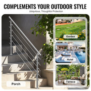 59in Handrails for Outdoor Steps 5 Crossbars Staircase for Porch Deck V952-BXGSLZFS150C5SAPEV0