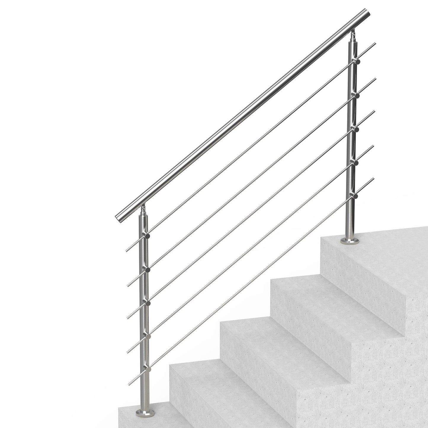 59in Handrails for Outdoor Steps 5 Crossbars Staircase for Porch Deck V952-BXGSLZFS150C5SAPEV0