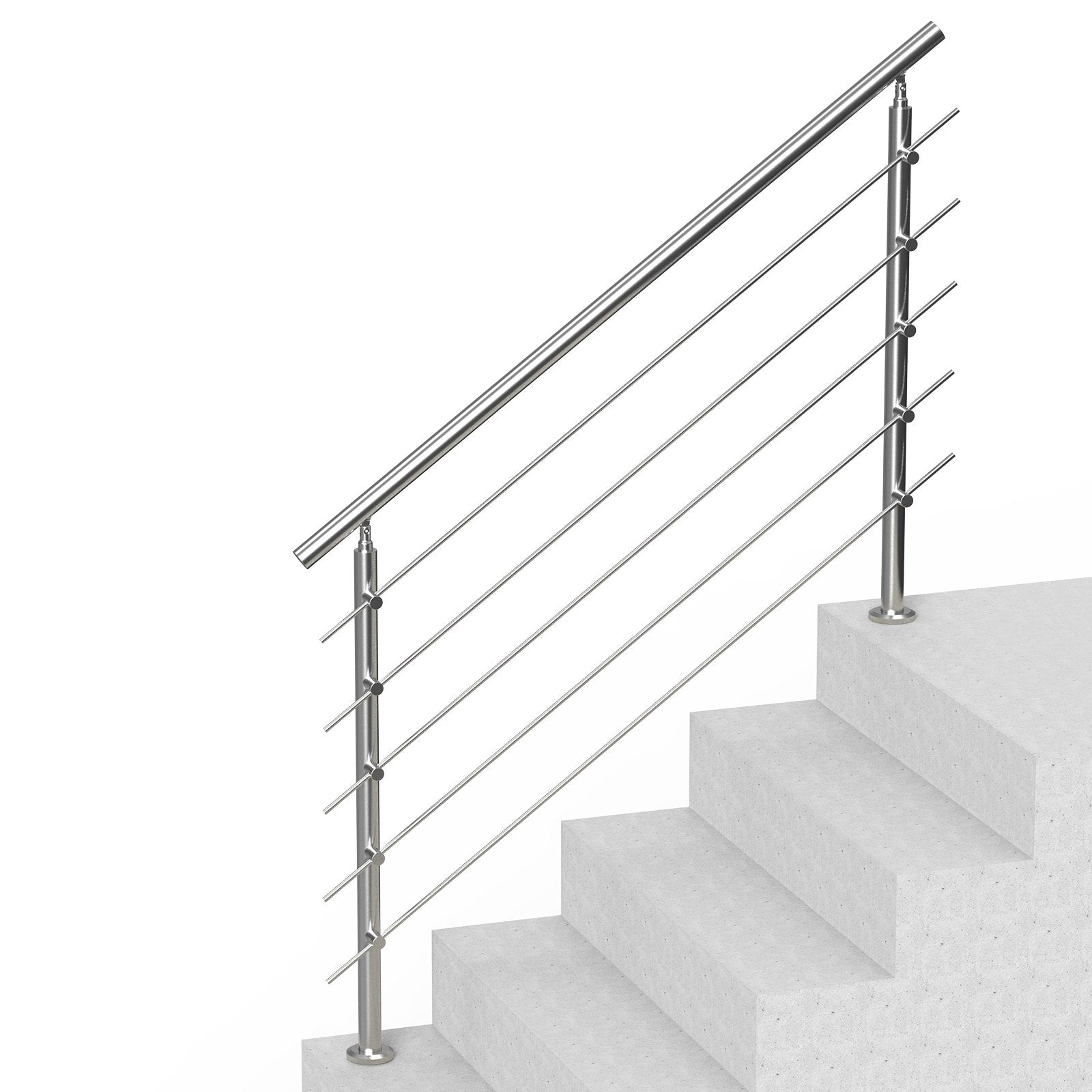 59in Handrails for Outdoor Steps 5 Crossbars Staircase for Porch Deck V952-BXGSLZFS150C5SAPEV0