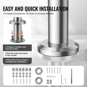 Handrails for Outdoor Steps, 59 in Length 3 Crossbars Stair Hand Rail Kit, Transitional Stainless Steel V952-BXGSLZFS150CBU3NGV0